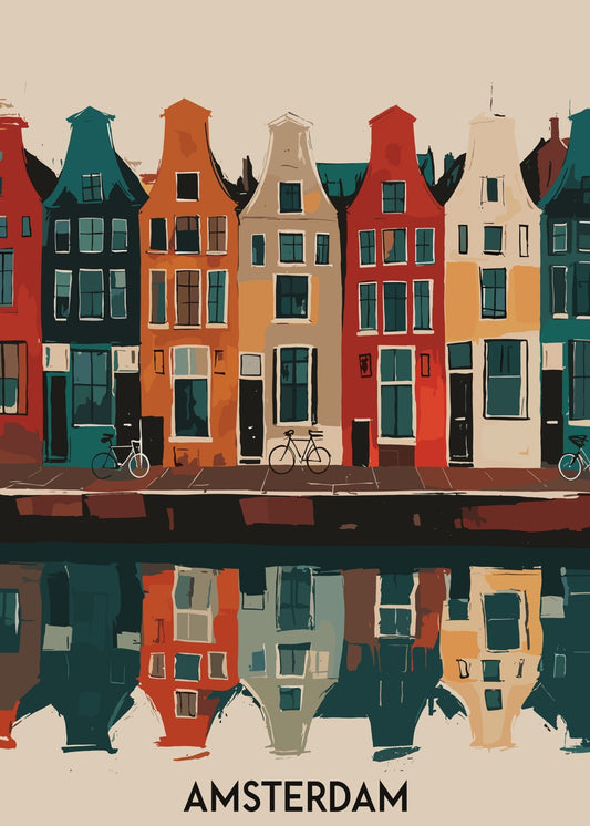 Amsterdam Canal Houses Reflect