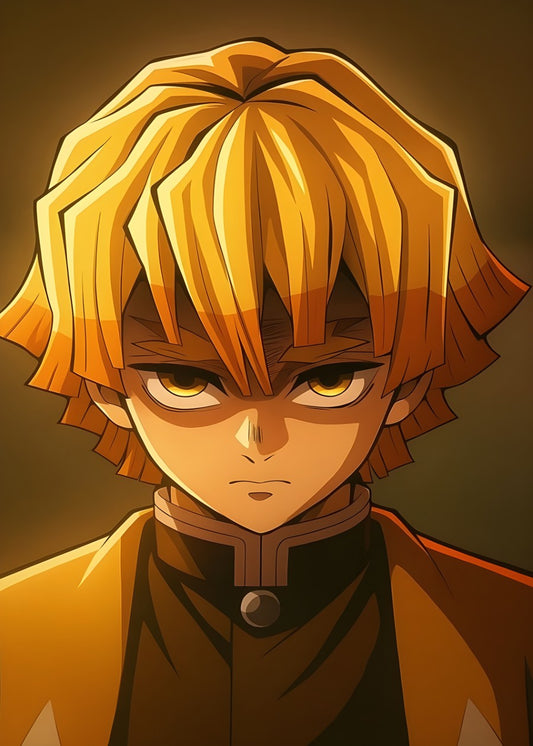 Zenitsu Agatsuma Close-up, Demon Slayer Kimetsu No Yaiba