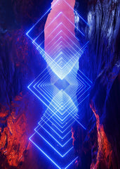 Neon landscape: Squares blue