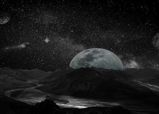 Moon seen from space planet