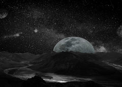 Moon seen from space planet
