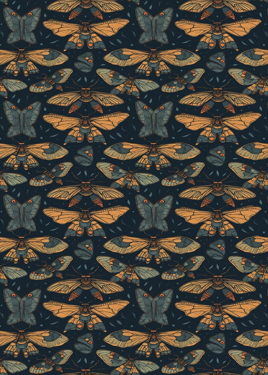 Cute Bohemian Moth Pattern