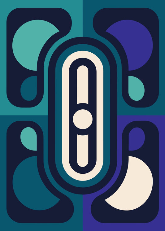 Abstract Geometric Art in Blue