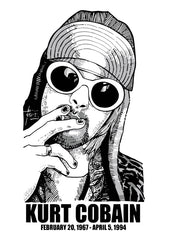 Kurt Cobain Black and White Po