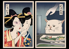 Japanese woman yelling at white cat