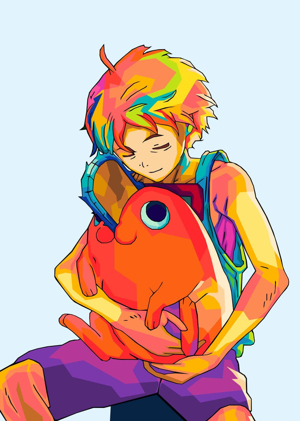 Denji and Pochita pop art, Chainsaw man