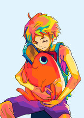 Denji and Pochita pop art, Chainsaw man