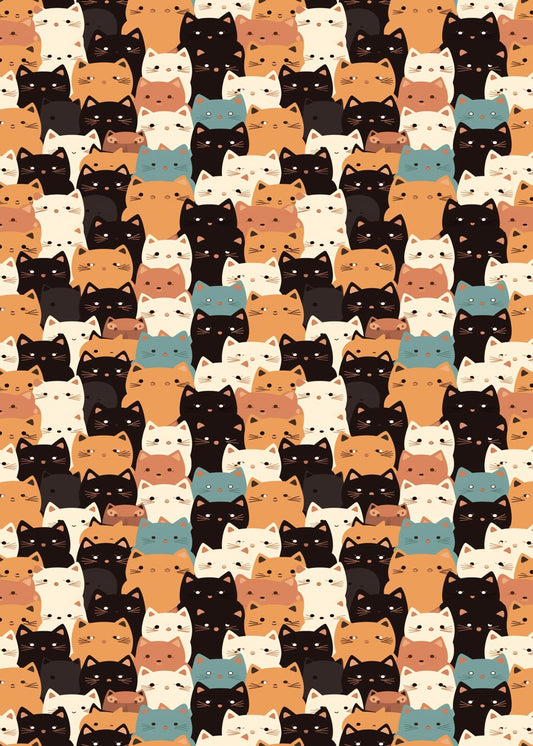 Cute Cartoon Kittens Pattern