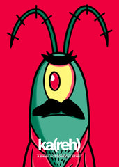 Mr. Krabs illustration with a red background, featuring his signature grin and expressive pose from SpongeBob SquarePants.
