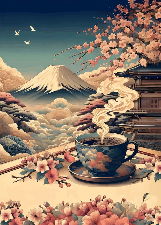 Cherry blossom and coffee