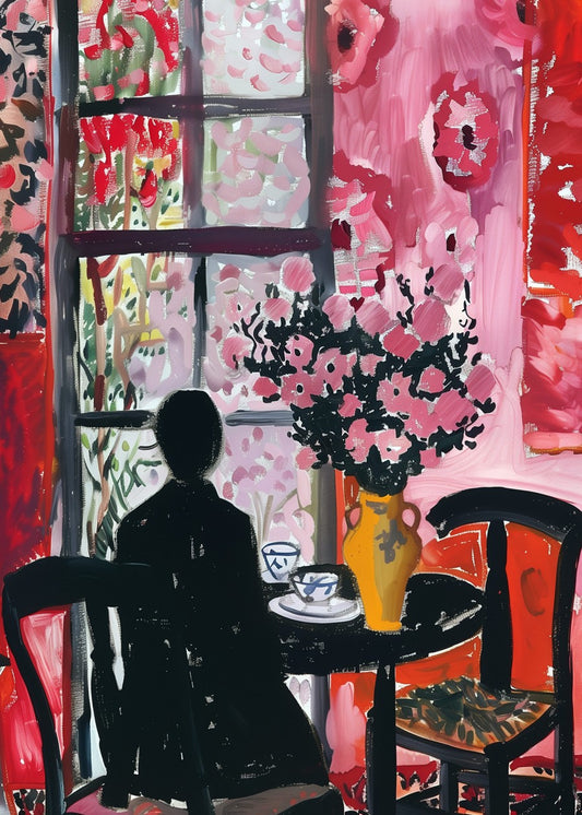Woman at Window Floral Express
