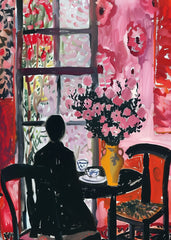 Woman at Window Floral Express
