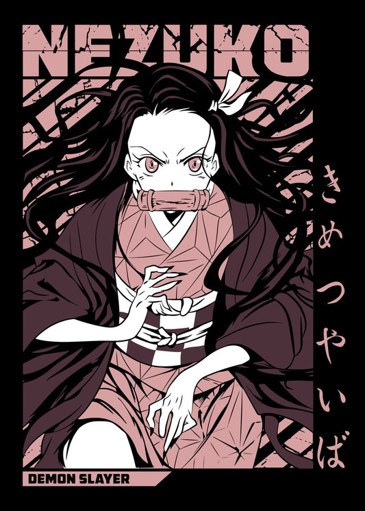 Nezuko Retro Poster Style