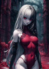 Crimson Elegance in Shadows