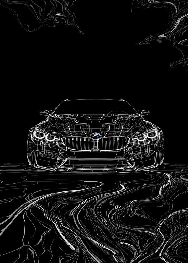 Black Line Art BMW M4