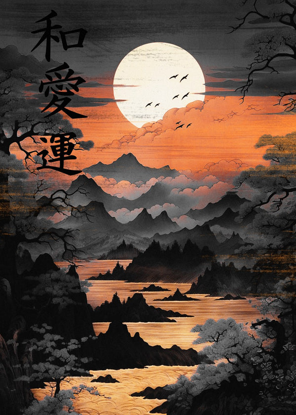 Moonlit Japanese Landscape