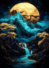 Moonlit Mountainscape