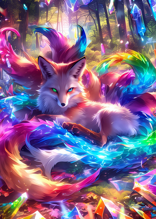 Enchanted Fox in a Prism Fores