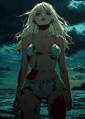 Dark Vintage Anime Bikini Girl