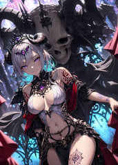 Enchanted Anime Girl and Skull Demon