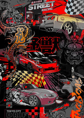 Tokyo City Drift Team Japanese Style Art