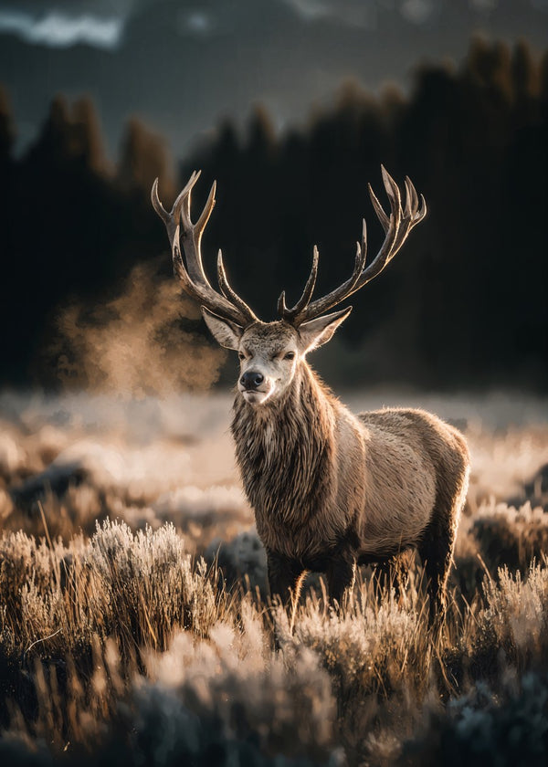 Majestic Stag in Frost