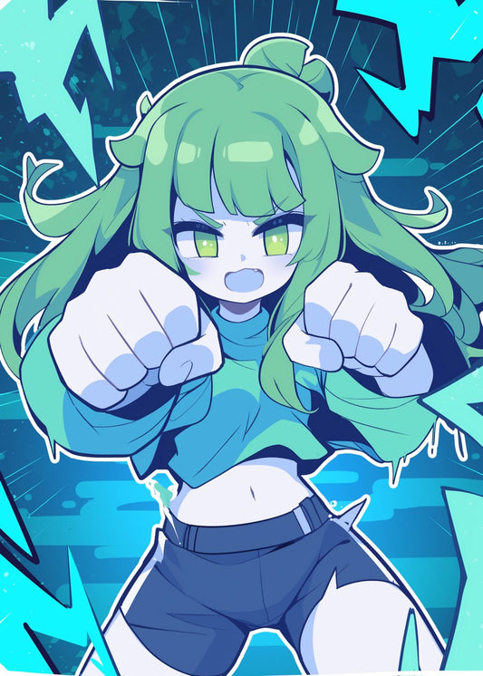 Anime Girl Boxing Pose