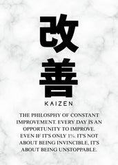 Kaizen The Philosophy of constant improvement white background