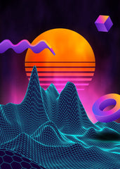 Neon retrowave sunrise