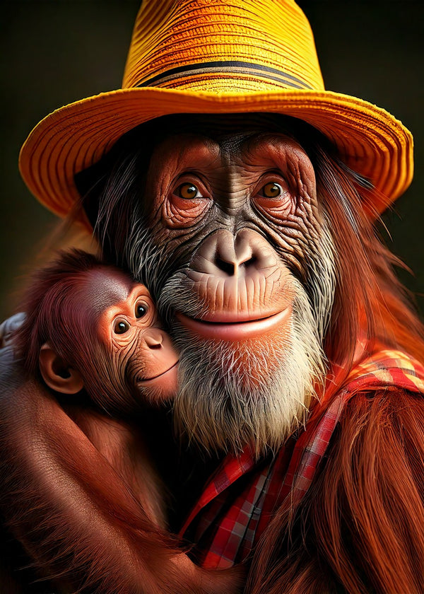 Father and Son Orangutans