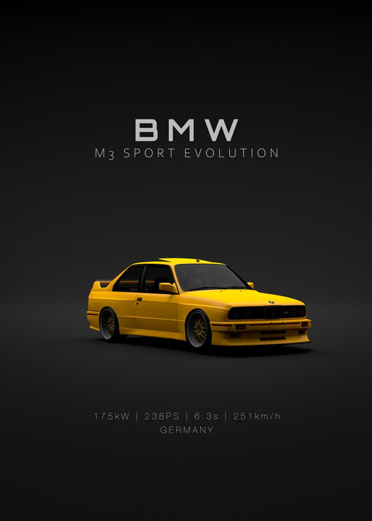 BMW M3 E30 Evo 3 Yellow Front