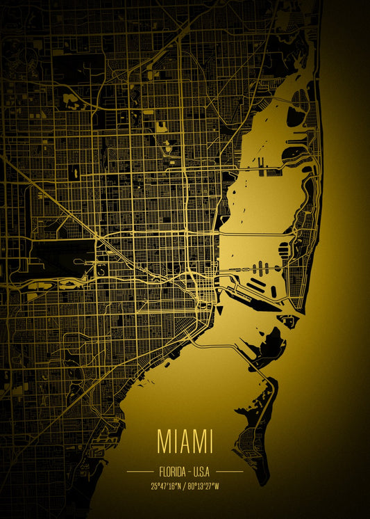 Miami lights city map