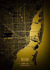 Miami lights city map