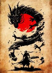 Japanese samurai vintage style