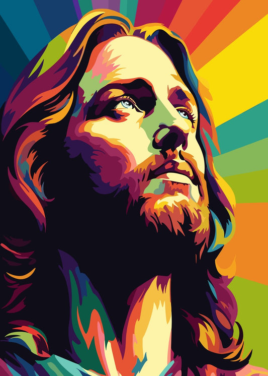 Radiant Pop Art Portrait Jesus