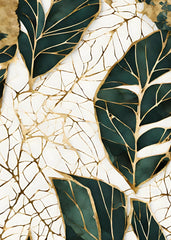 Abstract Botanic Kintsugi leaf