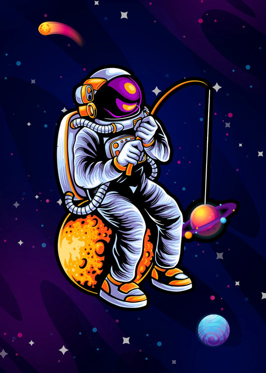 Astronaut fishing a star