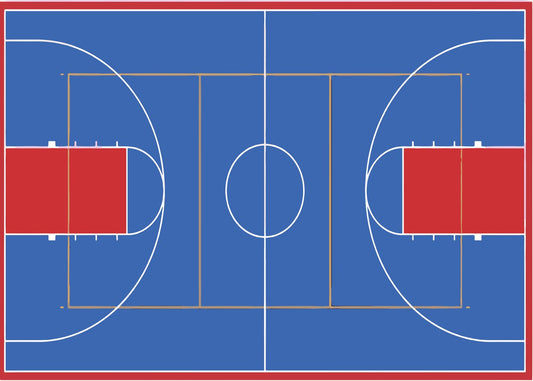 Vibrant Basketball Court Blue