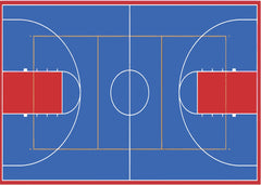 Vibrant Basketball Court Blue