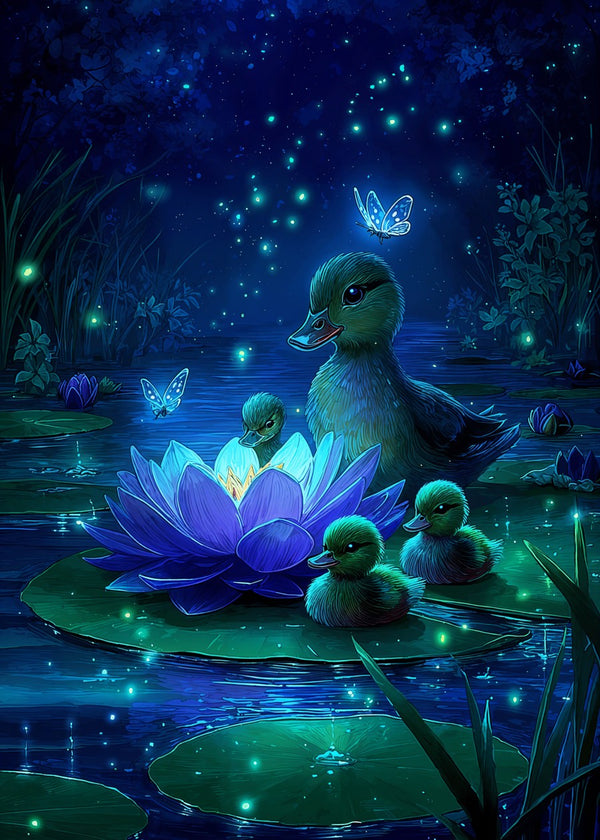 Ducklings by Moonlight