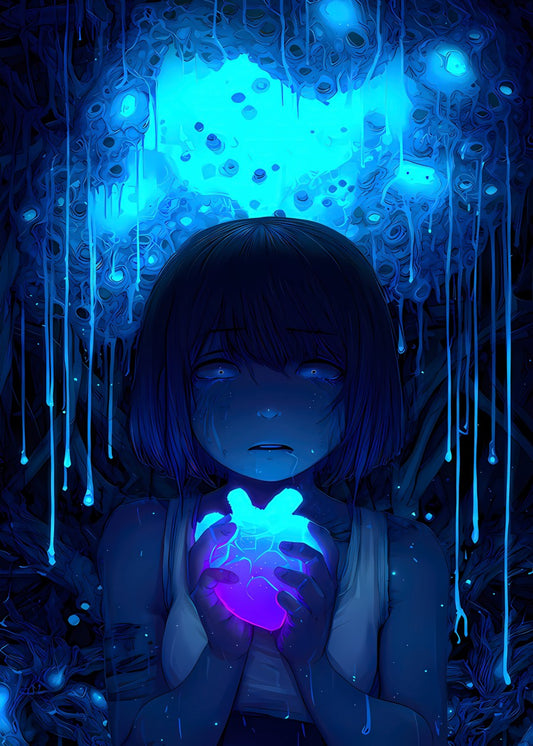 Neon Anime Girl Horror 