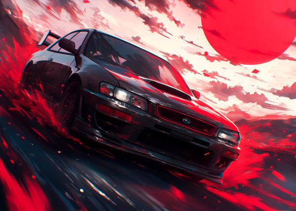 Subaru Racing under Red Sun