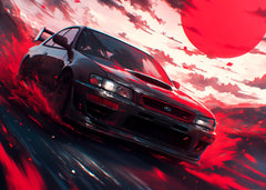 Subaru Racing under Red Sun