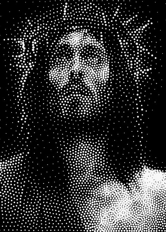 Halftone Christ Portrait Jesus