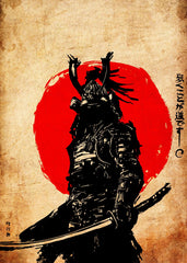 Japanese samurai vintage style