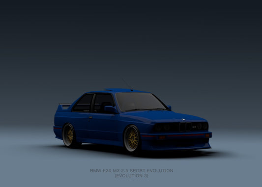 BMW M3 E30 Evo 3 Blue Front La