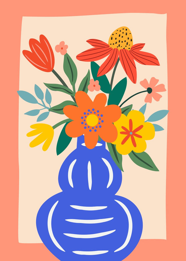 Flowers in Blue Vase