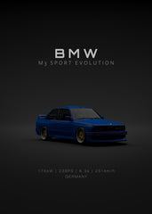 BMW M3 E30 Evo 3 Dark Blue