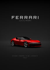 2025 Ferrari 12Cilindri Red Front Specs
