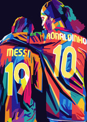 Messi and Ronaldinho Wpap Art